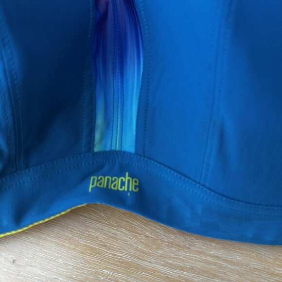 Panache Sport Underwire Bra 40E High Impact Blue Multicolor Adjustable Straps - Picture 4 of 8